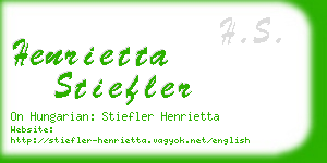 henrietta stiefler business card